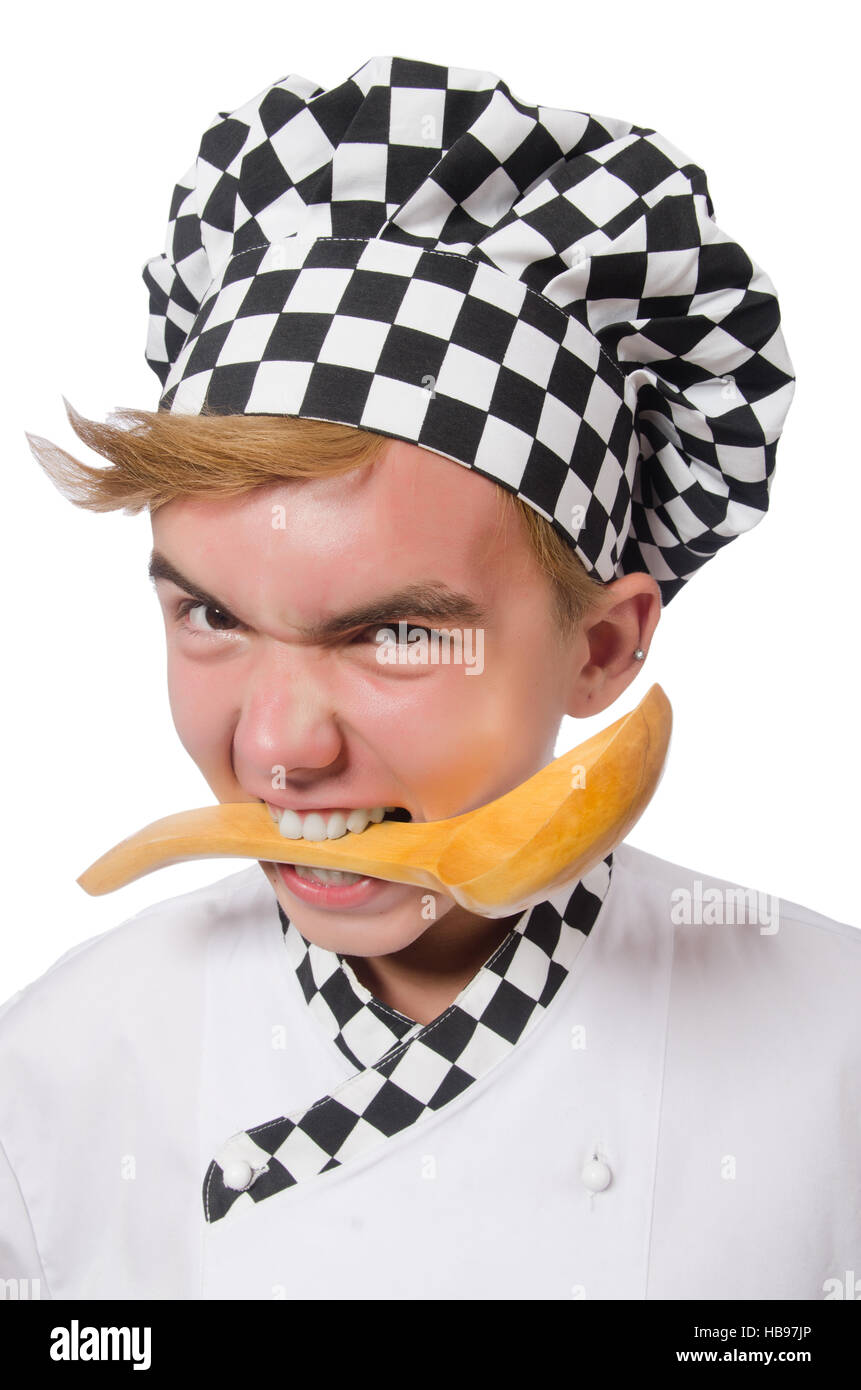 Funny cook isolated on white Stock Photo - Alamy