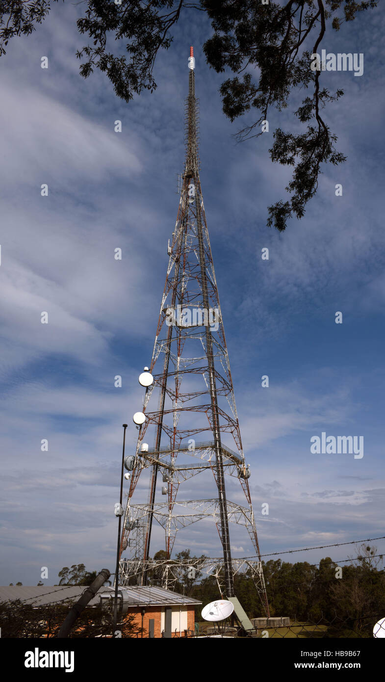 Brisbane, Australia television transmission tower on Mount Coottha