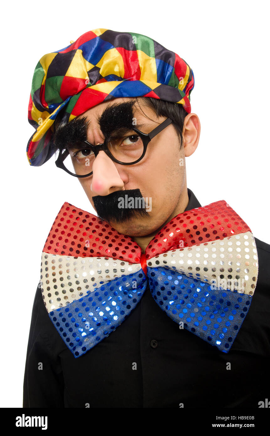 Sad Clowder Sad clown isolated on the white Stock Photo - Alamy