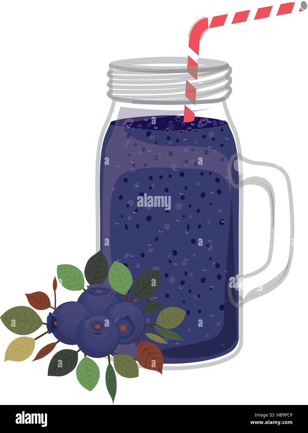 Blueberry juice icon. Smoothie drink beverage and fruit theme. Isolated