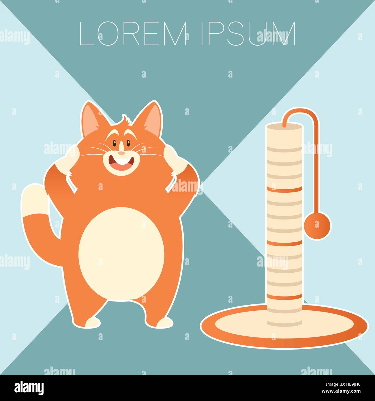 Vector image of the flat Cat and its Scratching Posts Stock Vector ...