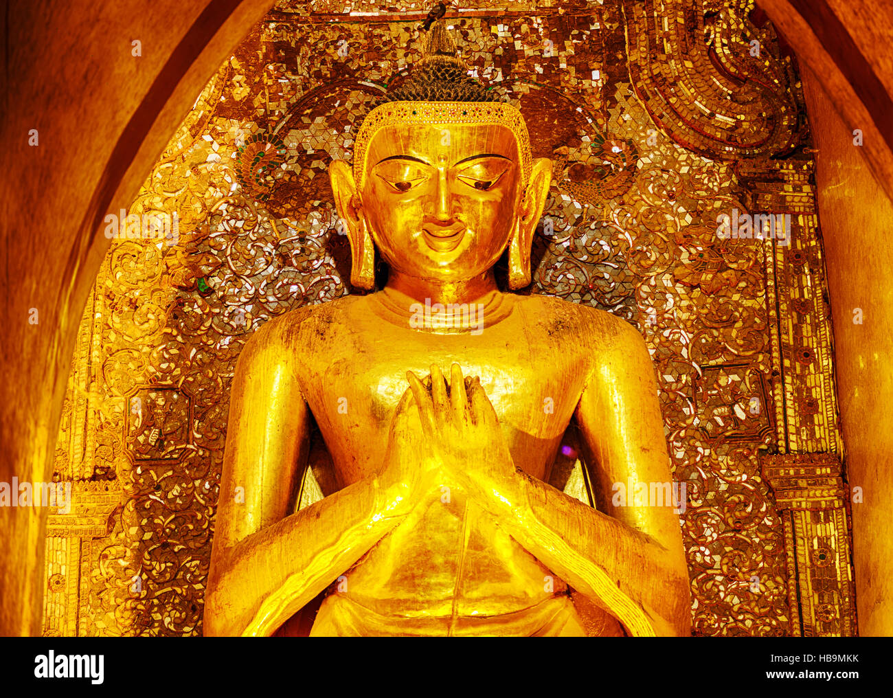 Buddha statue in Ananda temple Stock Photo