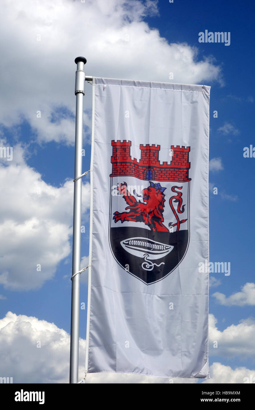 flag of Hueckeswagen city, germany Stock Photo
