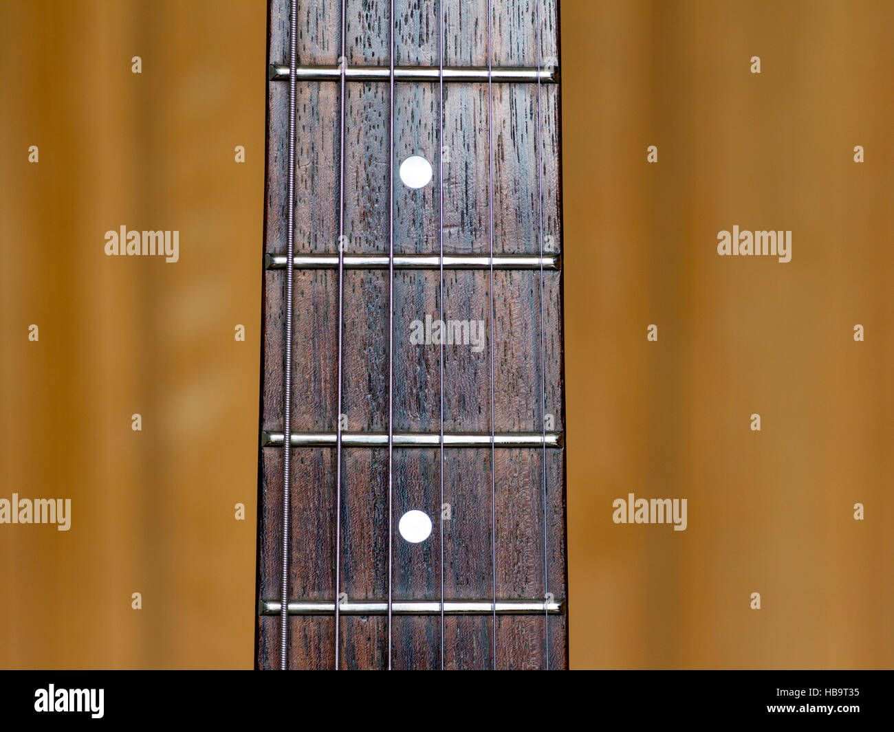 Electric guitar fret board made from rosewood Stock Photo