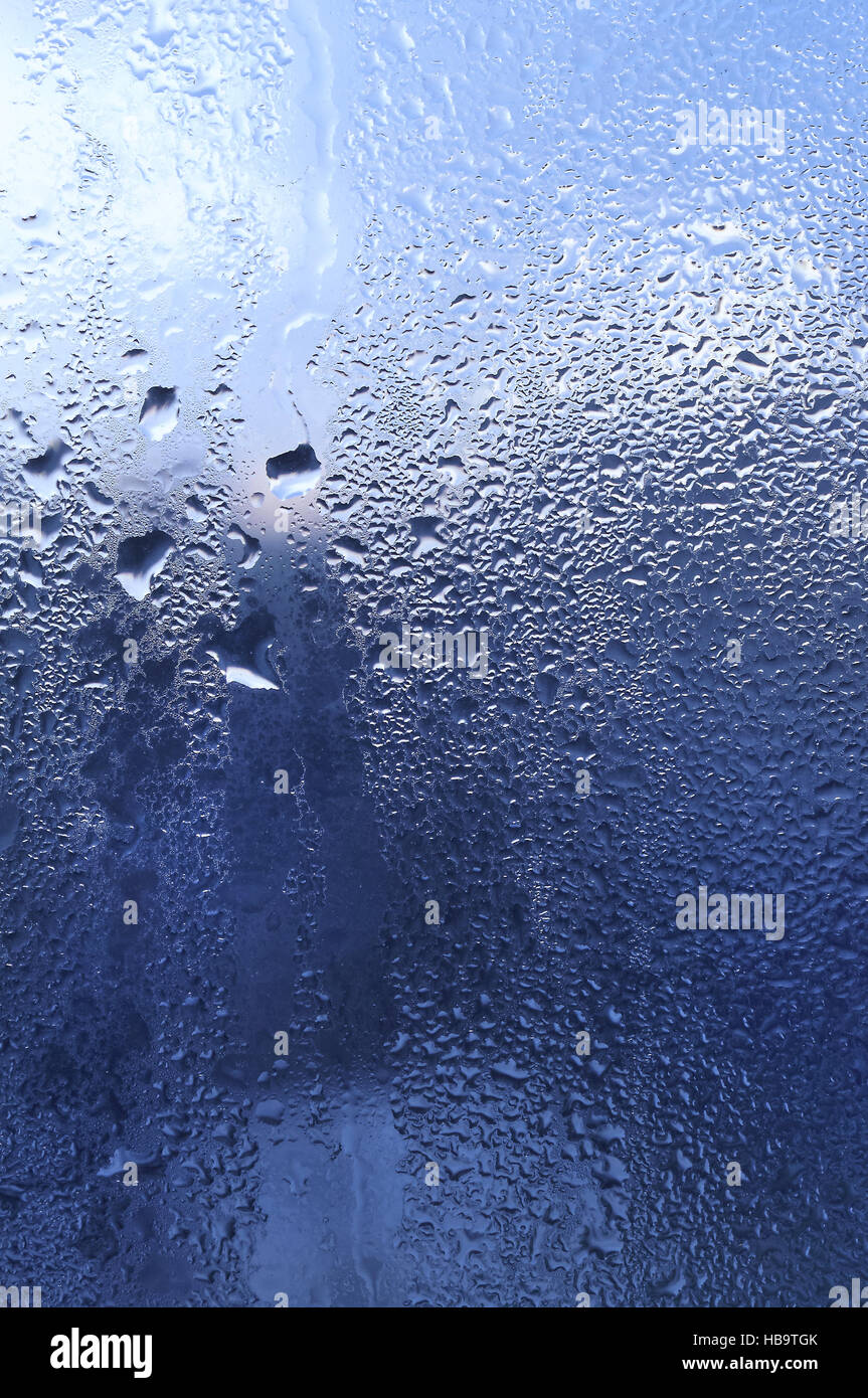 Water drops on window glass Stock Photo