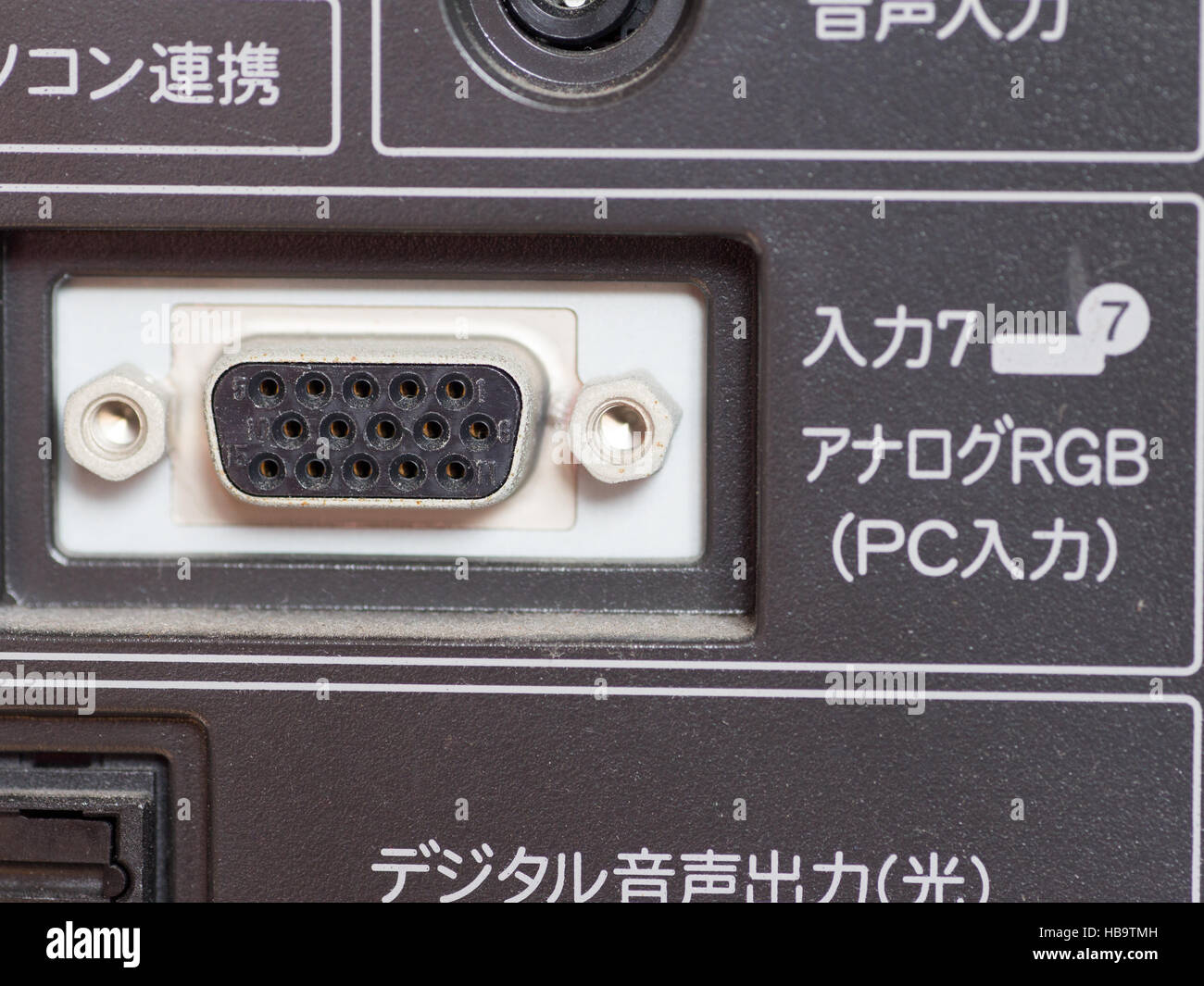 The series of back panel of a television, VGA Stock Photo Alamy