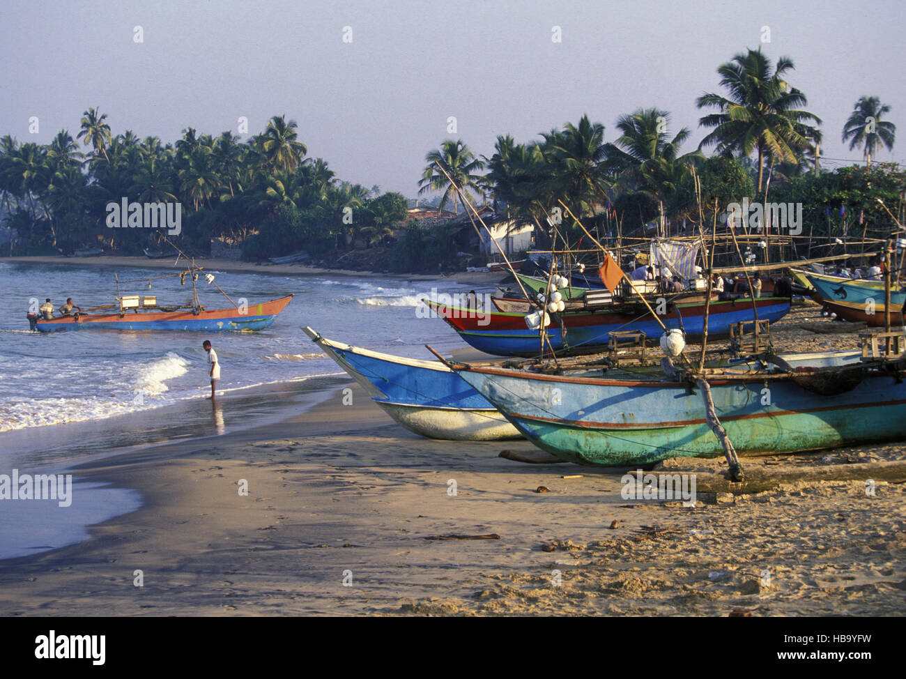 SRI LANKA NEGOMBO DHONI FISHINGBOAT Stock Photo