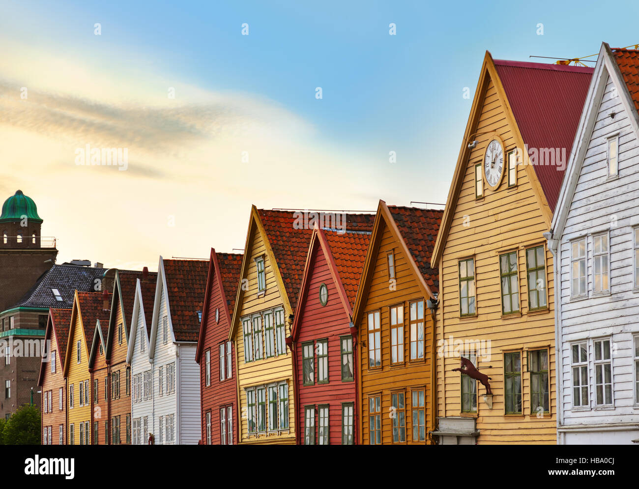 Famous Bryggen street in Bergen - Norway Stock Photo - Alamy