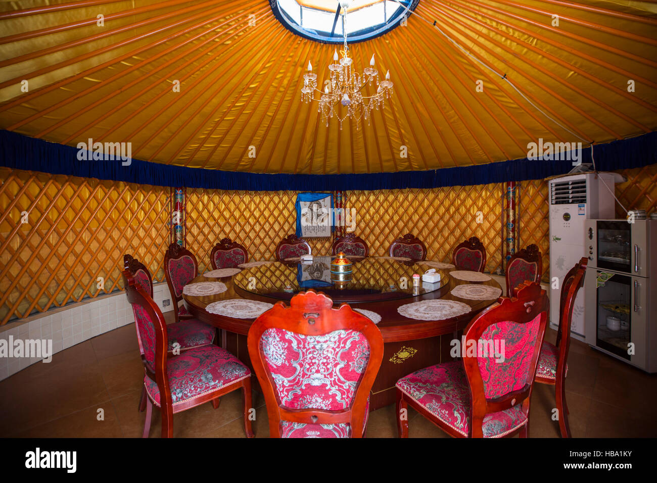 Restaurant yurt Stock Photo
