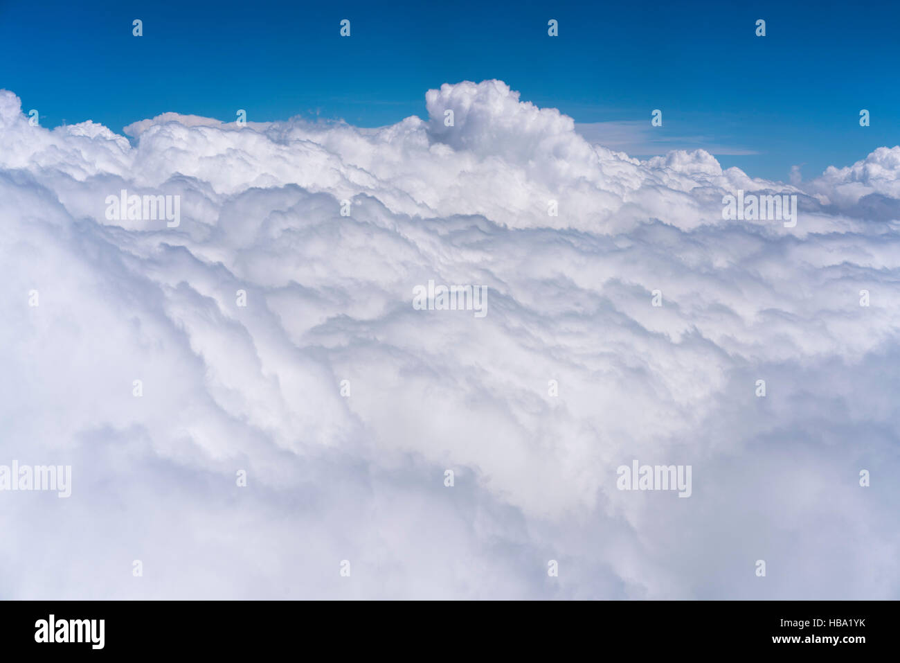 Aerial view of clouds from high altitude Stock Photo