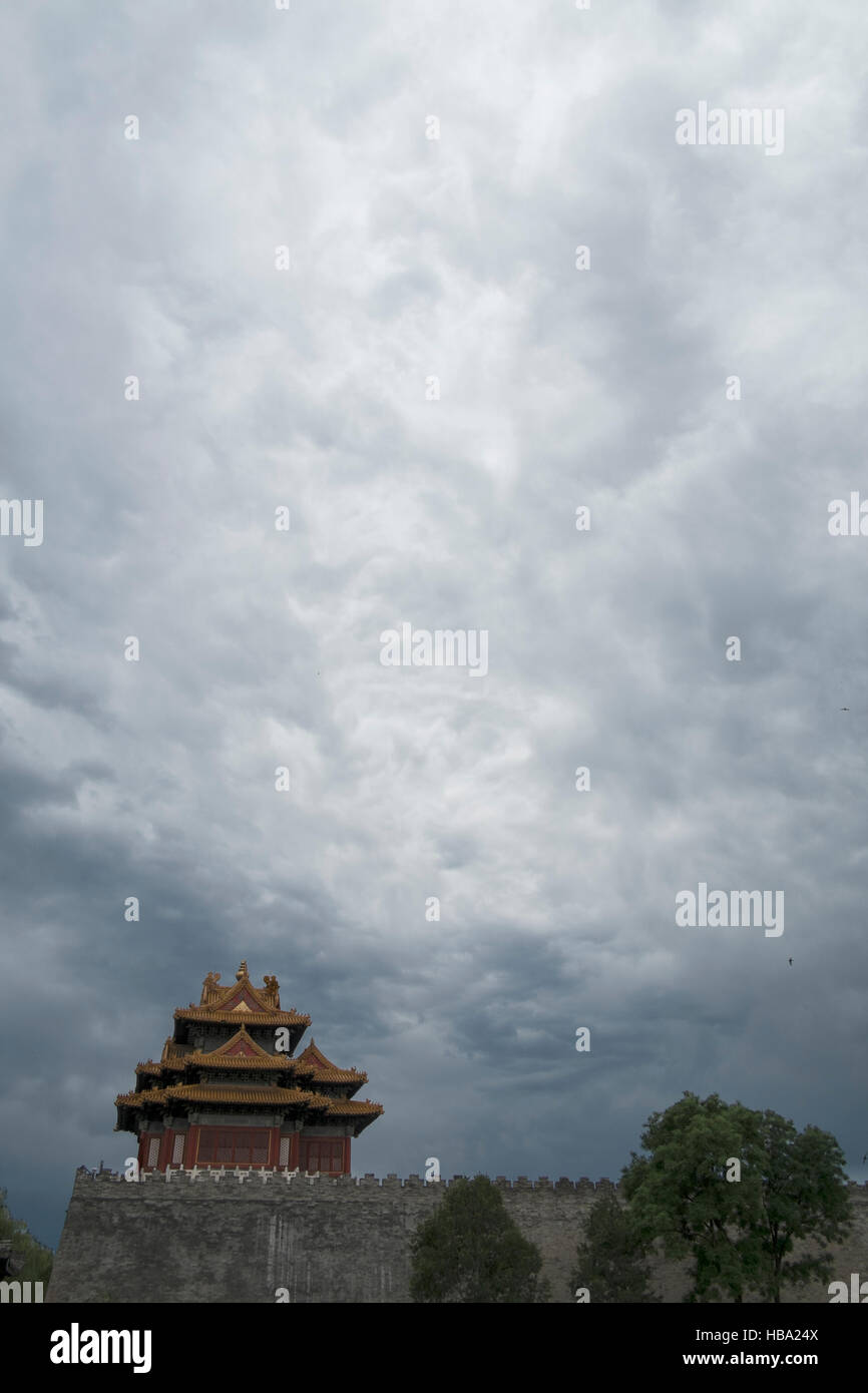Watch Tower of the Forbidden City in Beijing Stock Photo