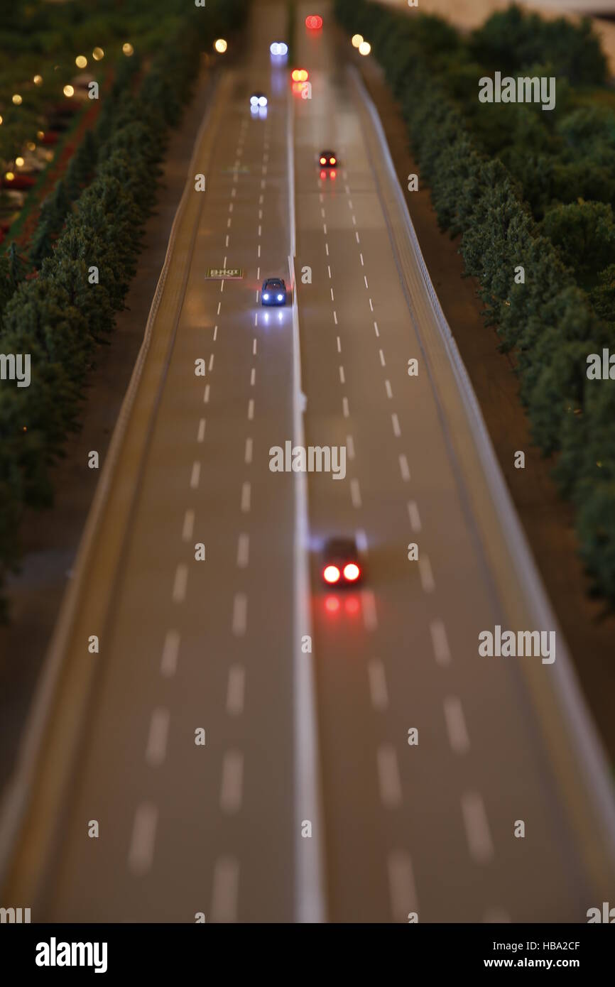 car model driving on the road Stock Photo Alamy