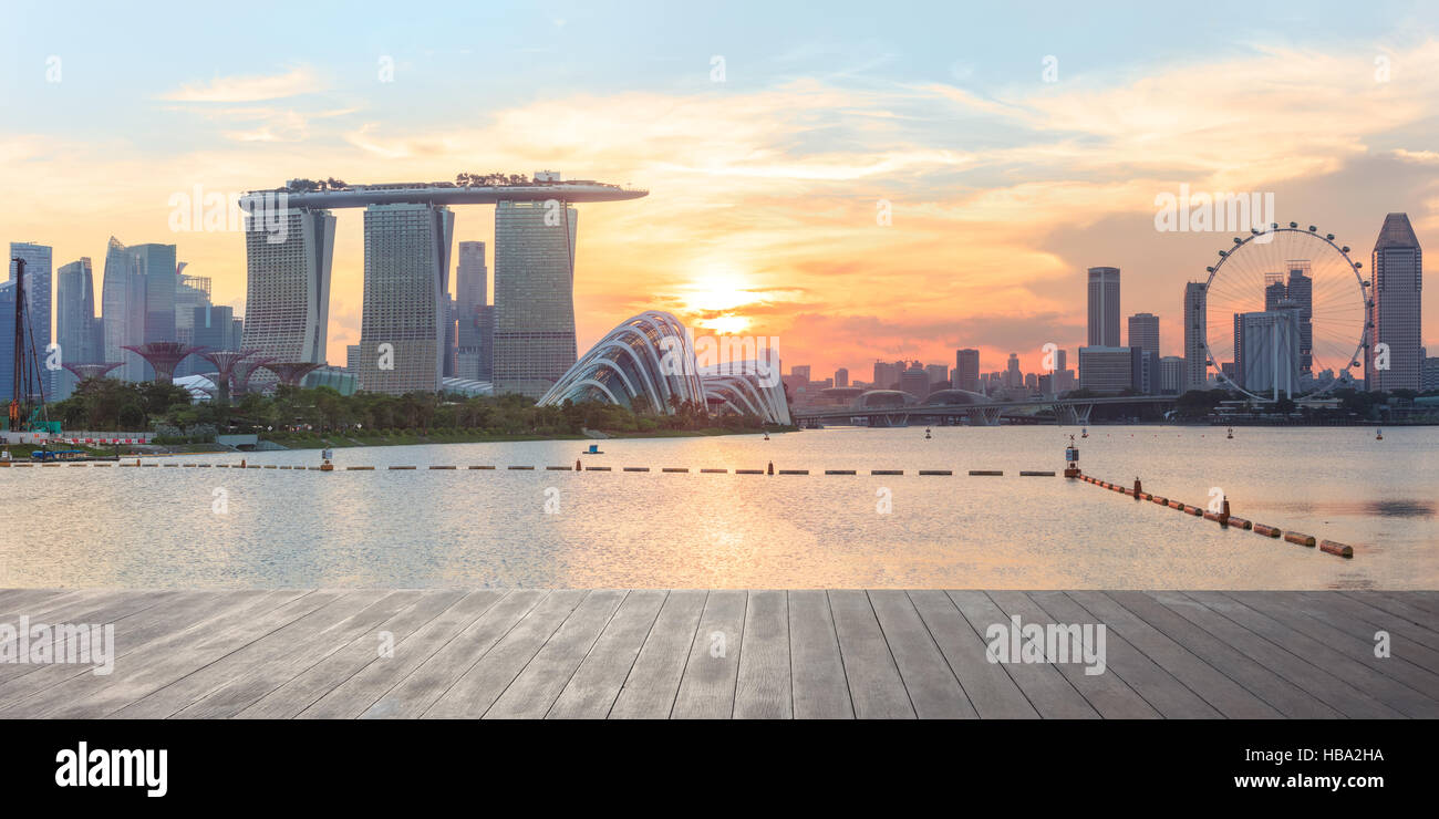 Singapore at sunrise Stock Photo