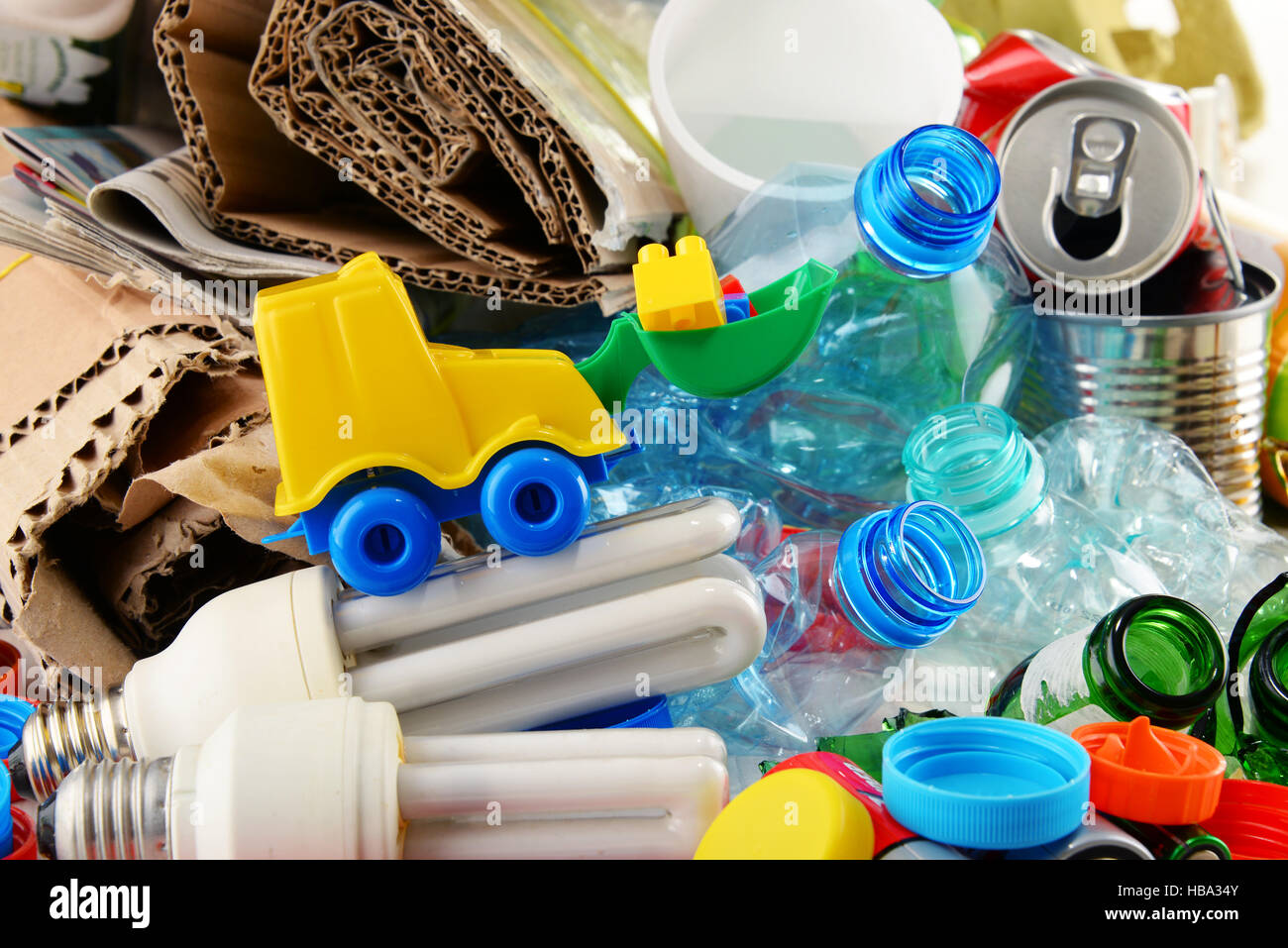 Recyclable garbage consisting of glass Stock Photo Alamy