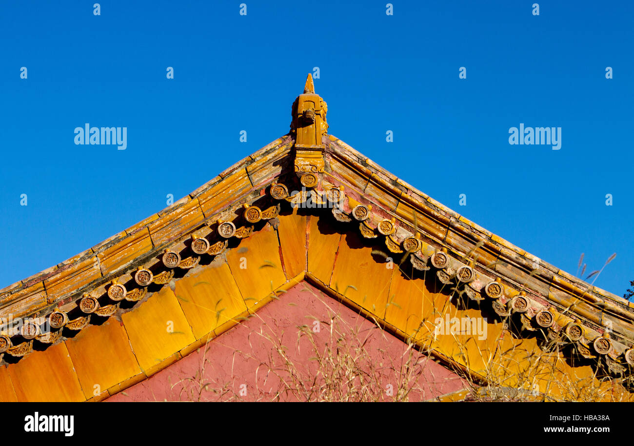 Detail of a roof in the Forbidden city Beijing China Stock Photo