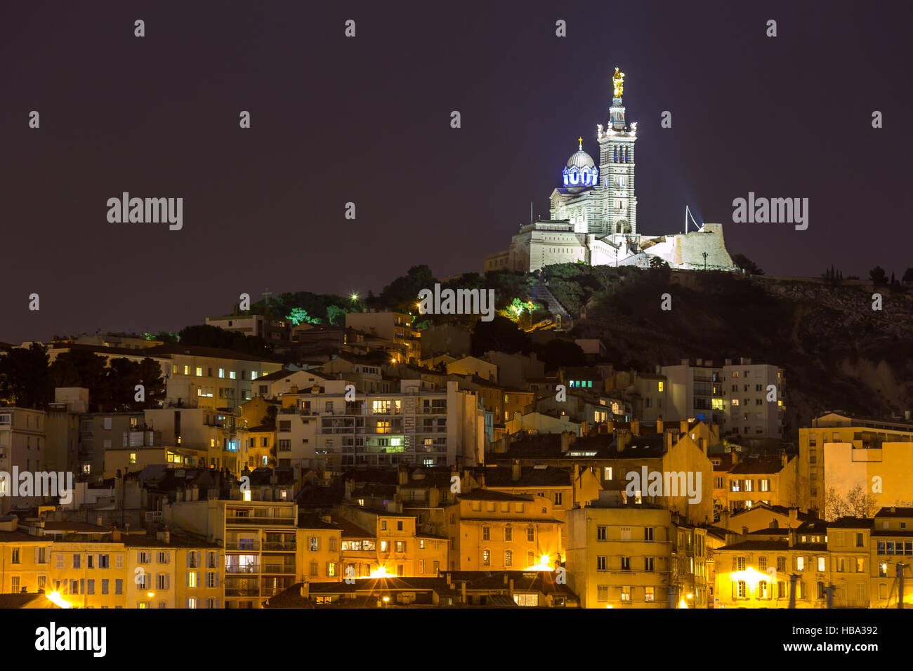 Marseille France night Stock Photo - Alamy