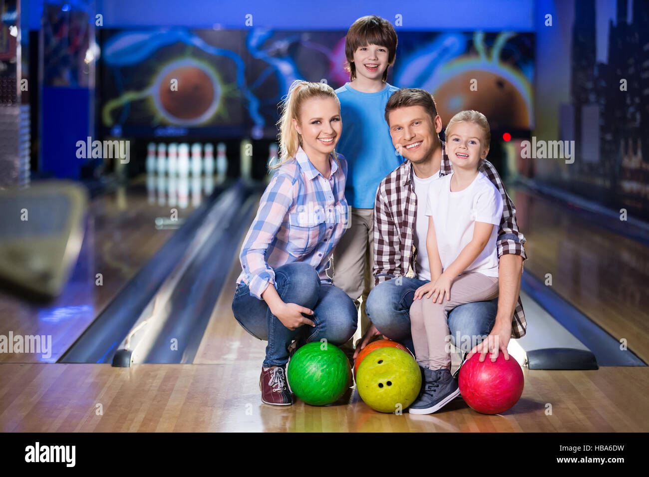 Family with children Stock Photo