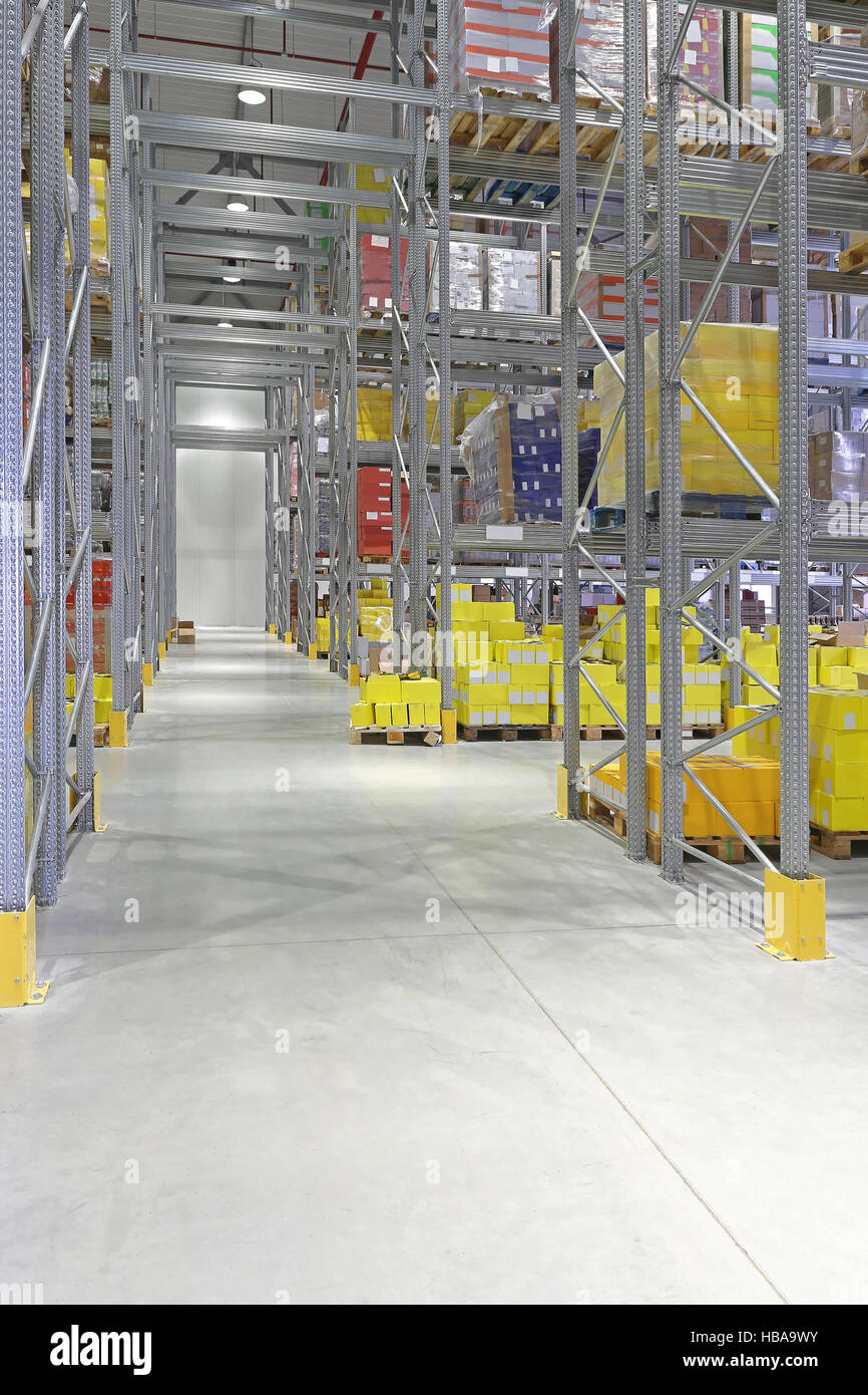 Warehouse Shelving System Stock Photo