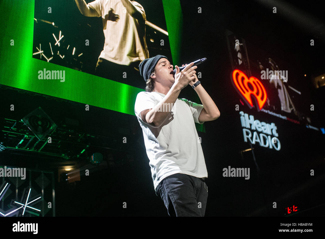 Lukas Graham performing at the 2016 Jingle Ball in Dallas, TX Stock ...