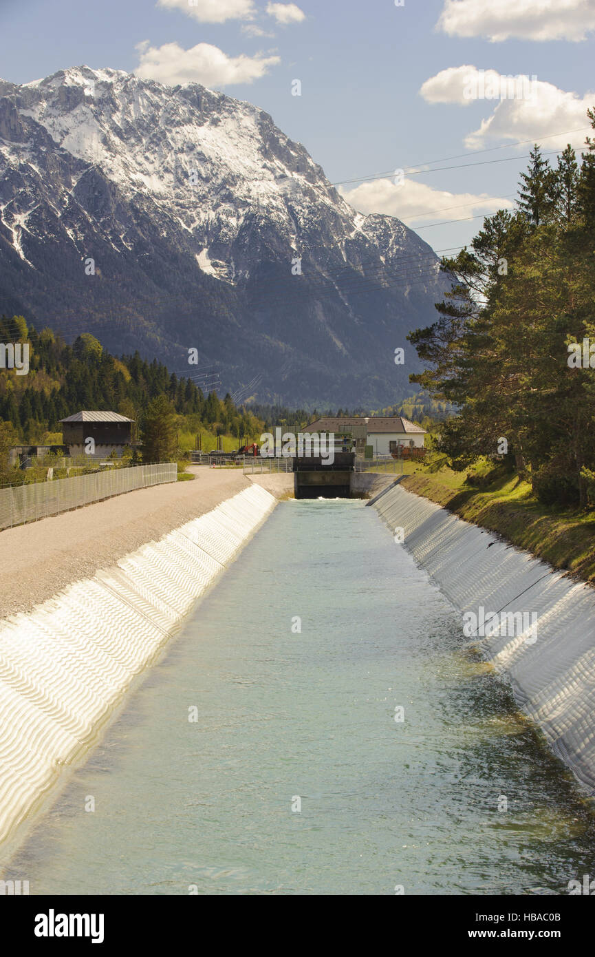 river for hydro electric power plant Stock Photo
