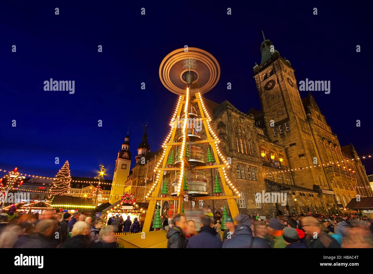 Chemnitz Weihnachtsmarkt - Chemnitz christmas market in Germany Stock Photo