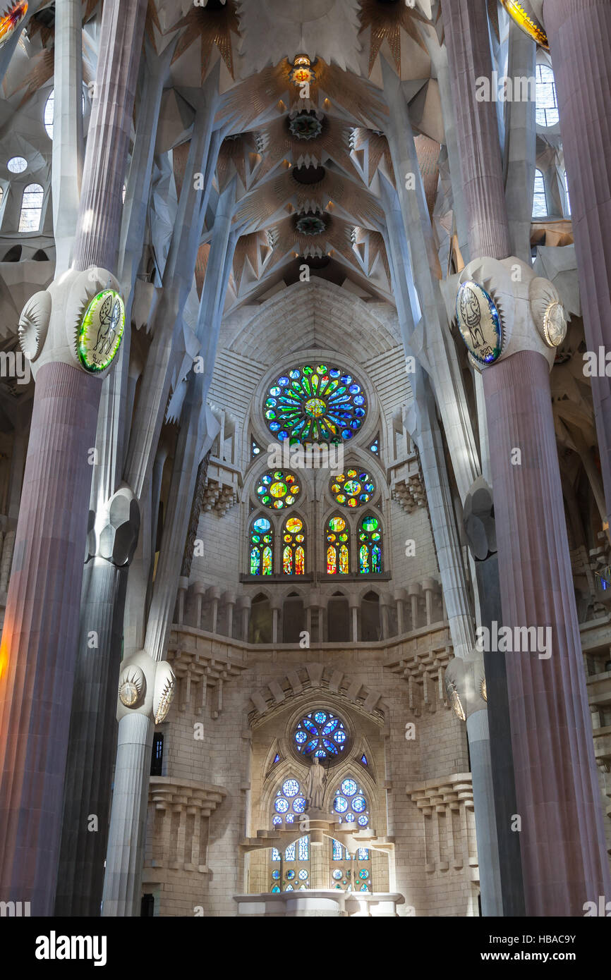 Sagrada Familia Interior Stock Photo - Alamy
