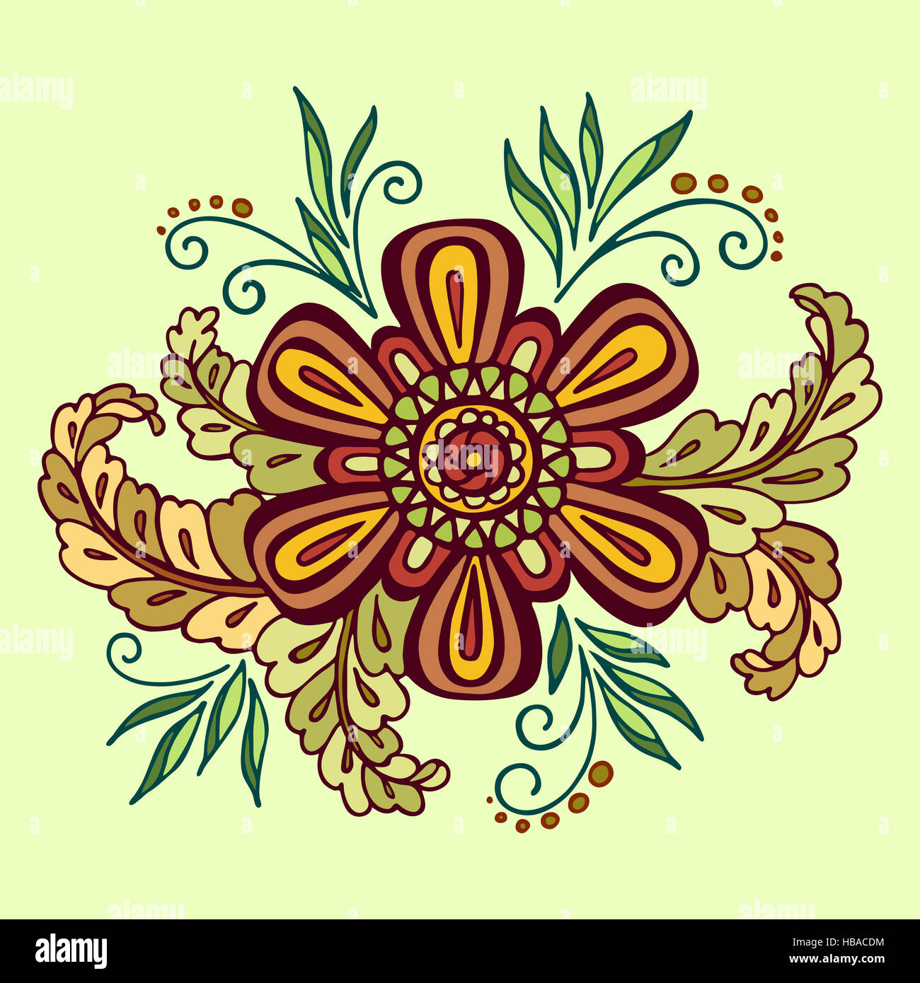 Floral Outline Calligraphic Pattern Stock Photo - Alamy