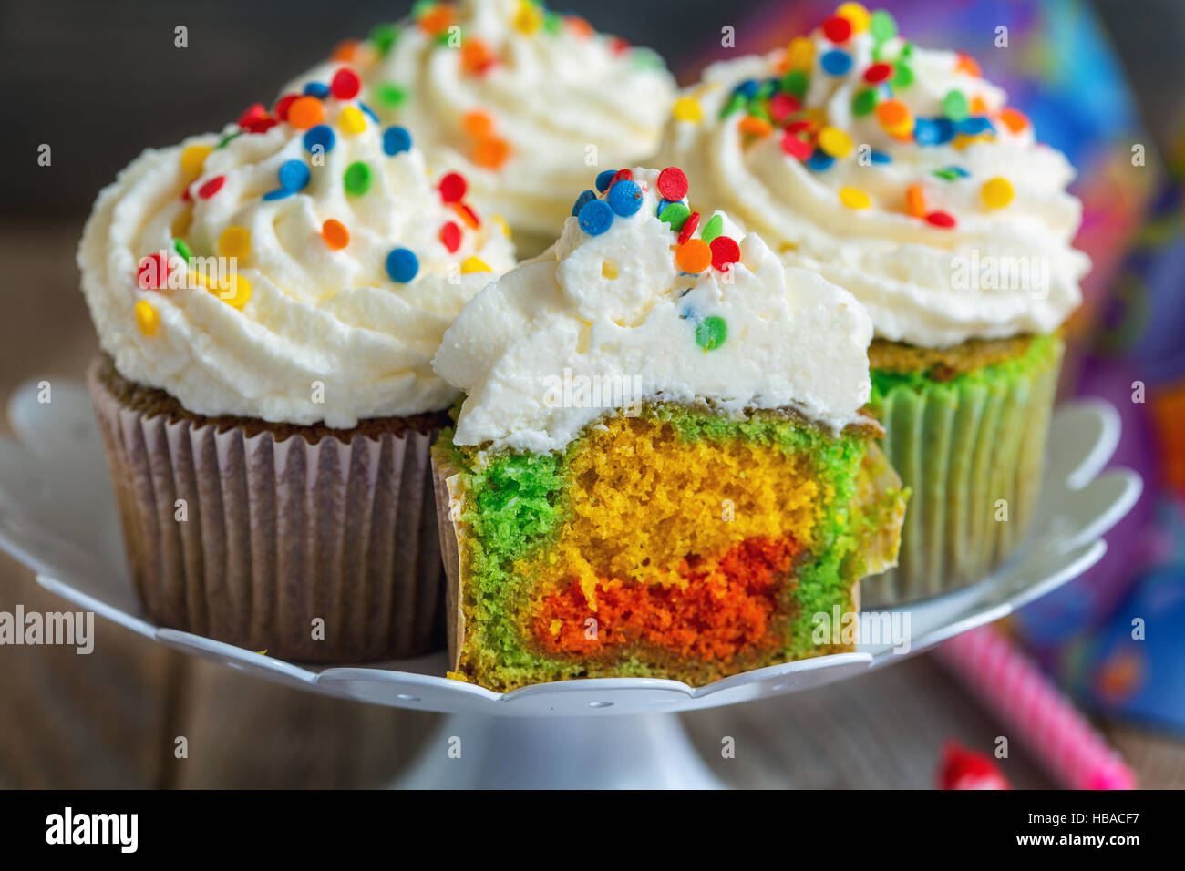 Funny cupcakes for the holiday. Stock Photo