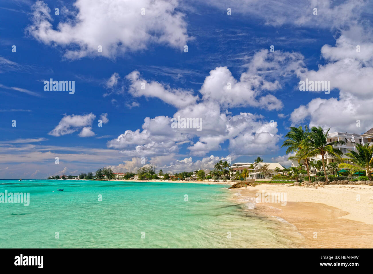 Worthing Beach at Worthing, between St. Lawrence Gap and Bridgetown, South coast, Barbados, Caribbean. Stock Photo