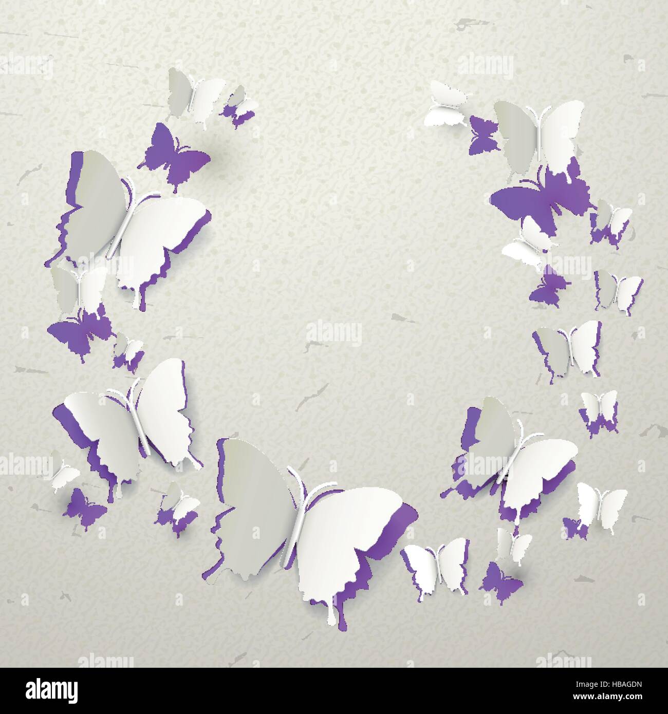 Download Elegant 3d Paper Butterflies Pattern Cut Out Background Stock Vector Image Art Alamy