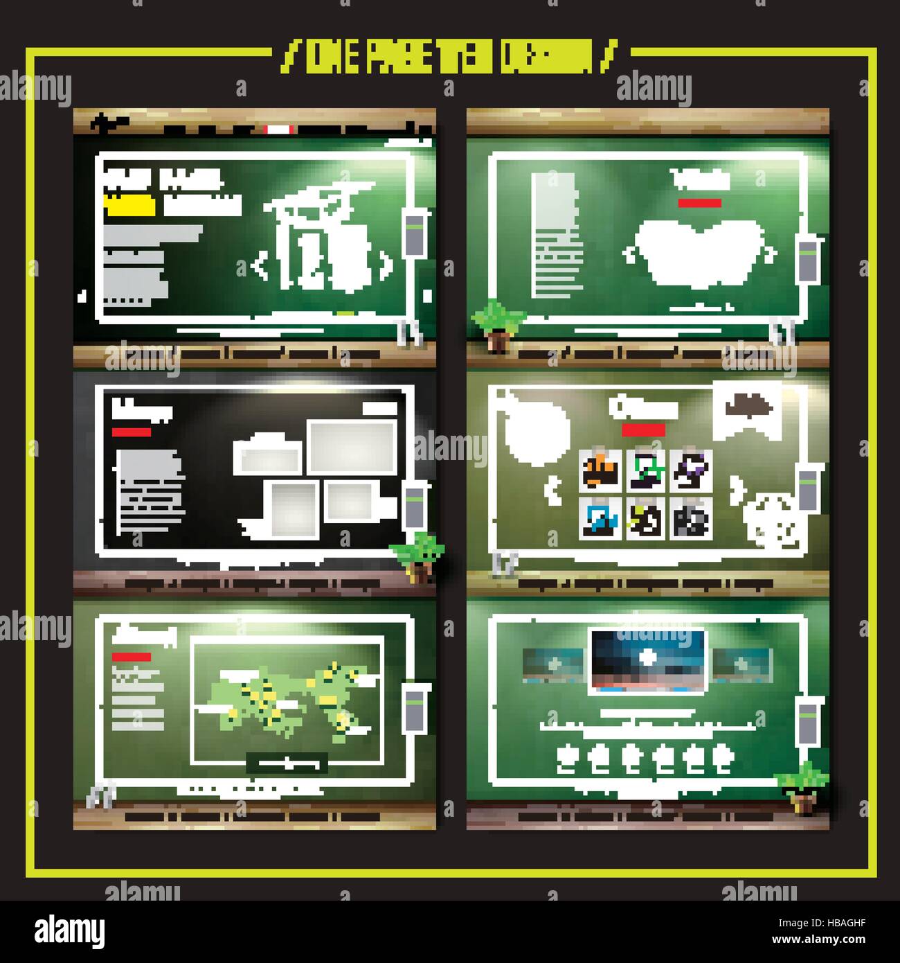 one page web design with chalkboard elements Stock Vector Image & Art ...