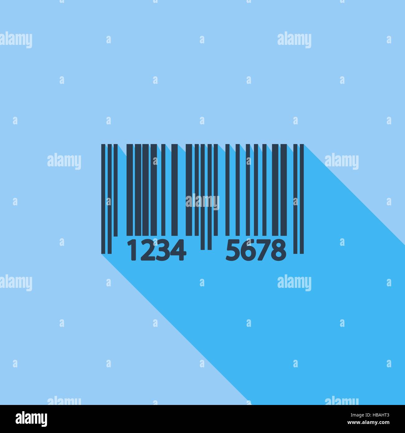 Bar code icon. Flat vector related icon with long shadow for web and ...