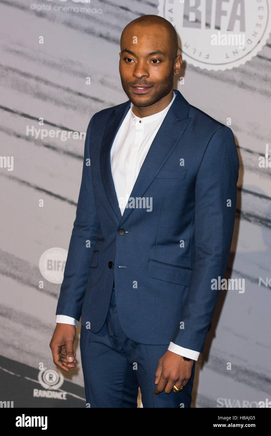 London, UK. 4 December 2016. Actor Arinze Kene. Red carpet arrivals for the 2016 British Independent Film Awards at Old Billingsgate. Stock Photo