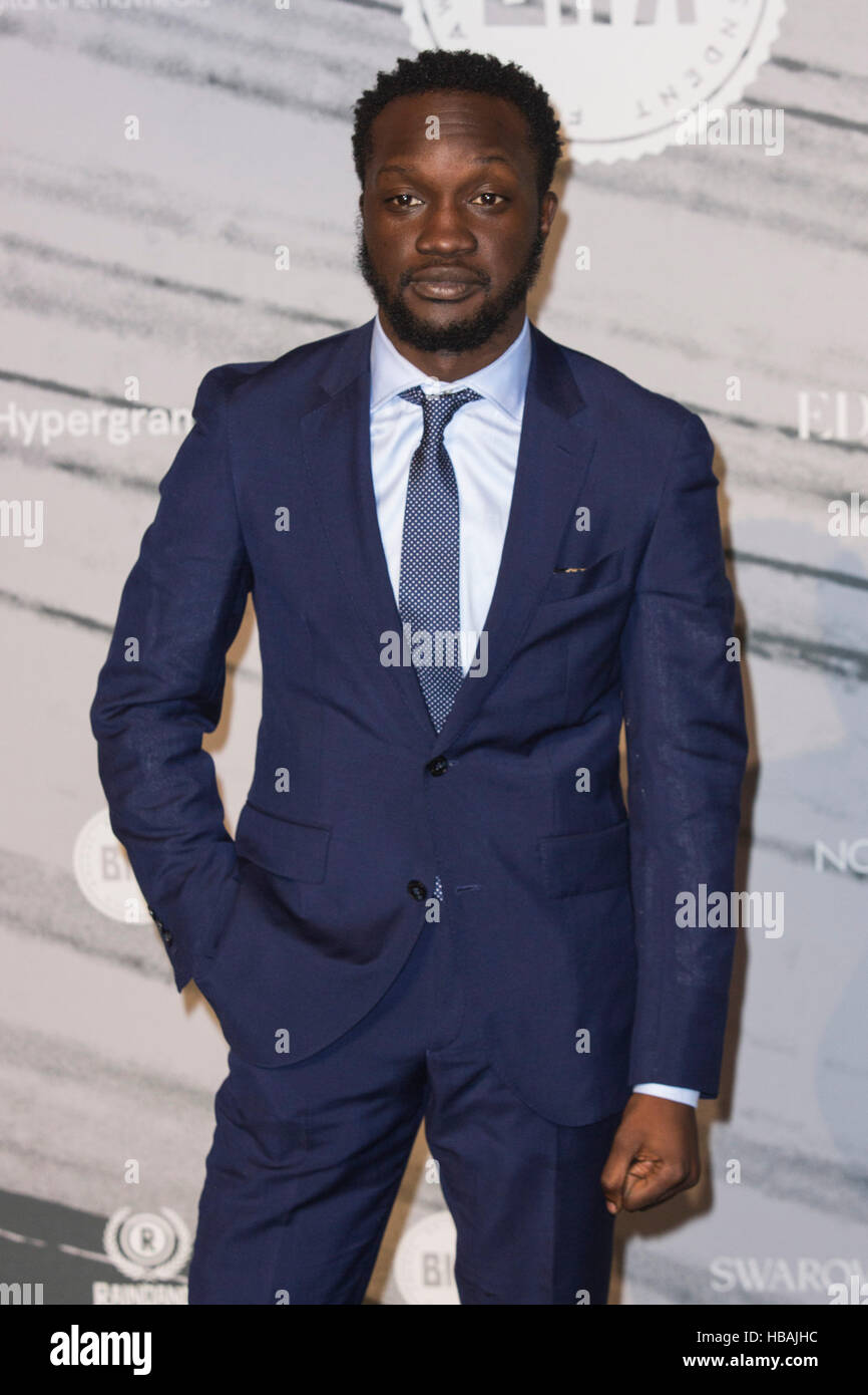 London, UK. 4 December 2016. Arnold Oceng. Red carpet arrivals for the 2016 British Independent Film Awards at Old Billingsgate. Stock Photo