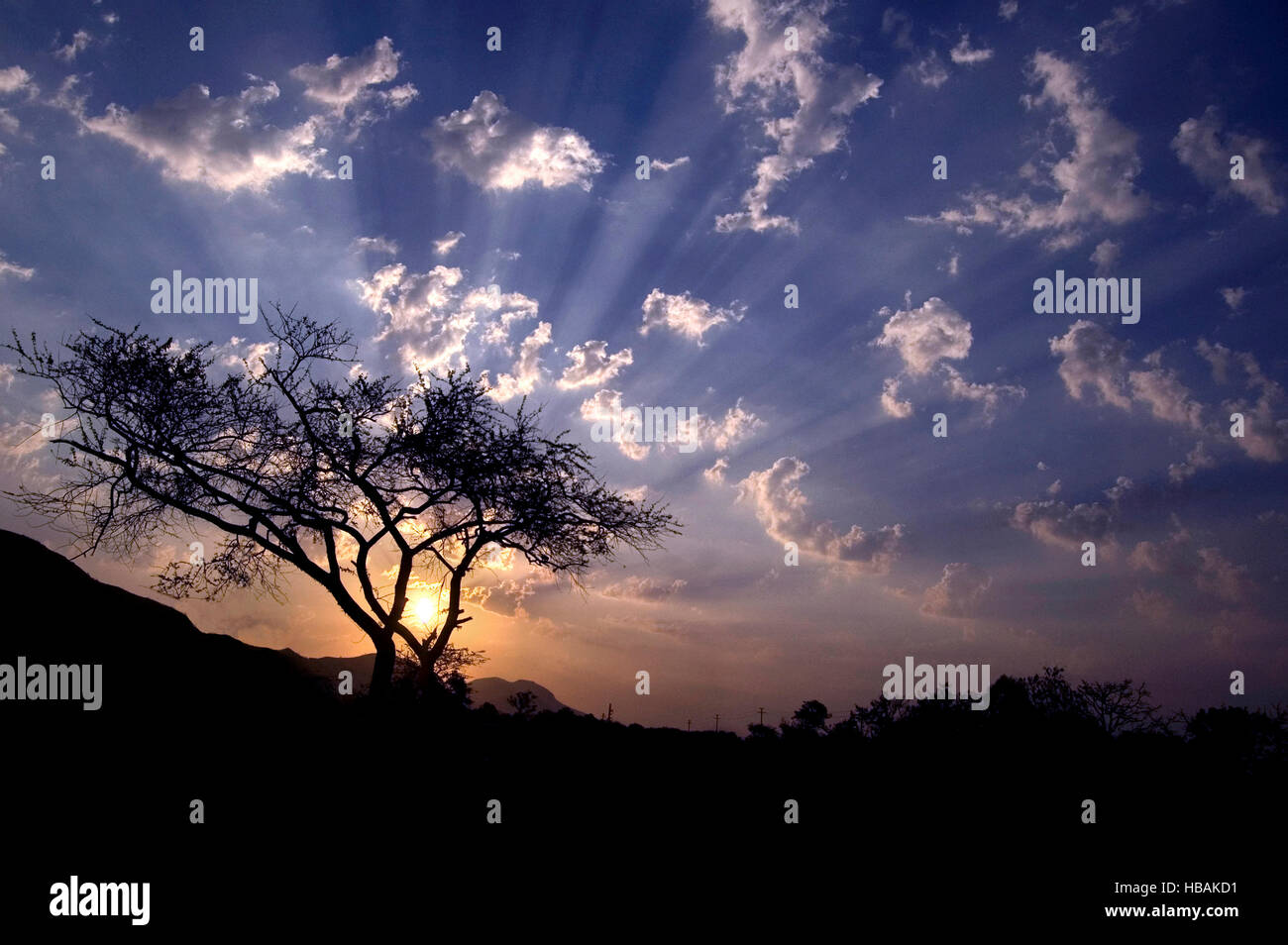 Sunset with dramatic clouds Stock Photo - Alamy