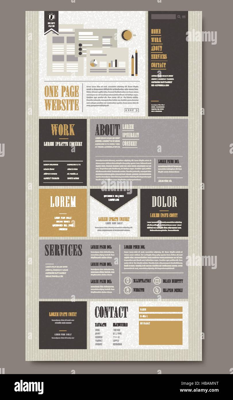 retro one page website template design in newspaper style website template newspaper