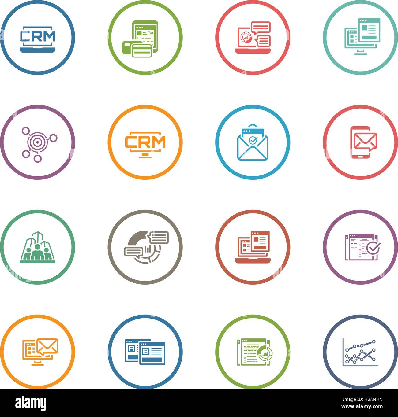 Set of Business and Marketing Flat icons Stock Vector Image & Art - Alamy