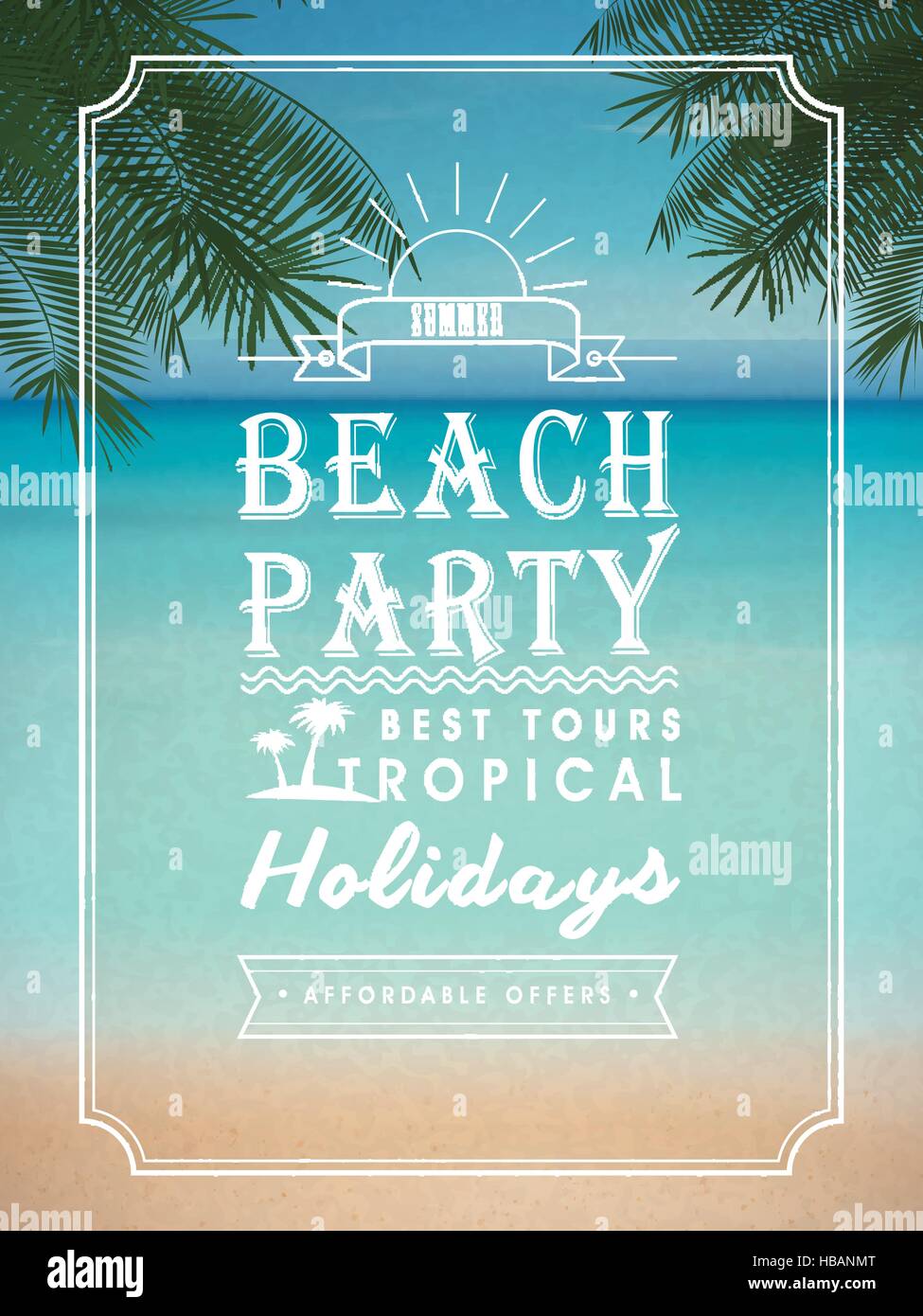 modern summer beach party poster design template Stock Vector Image & Art -  Alamy