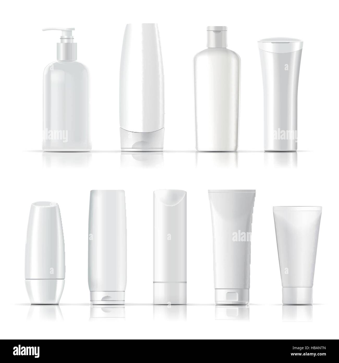 blank cosmetic package collection set isolated on white background ...