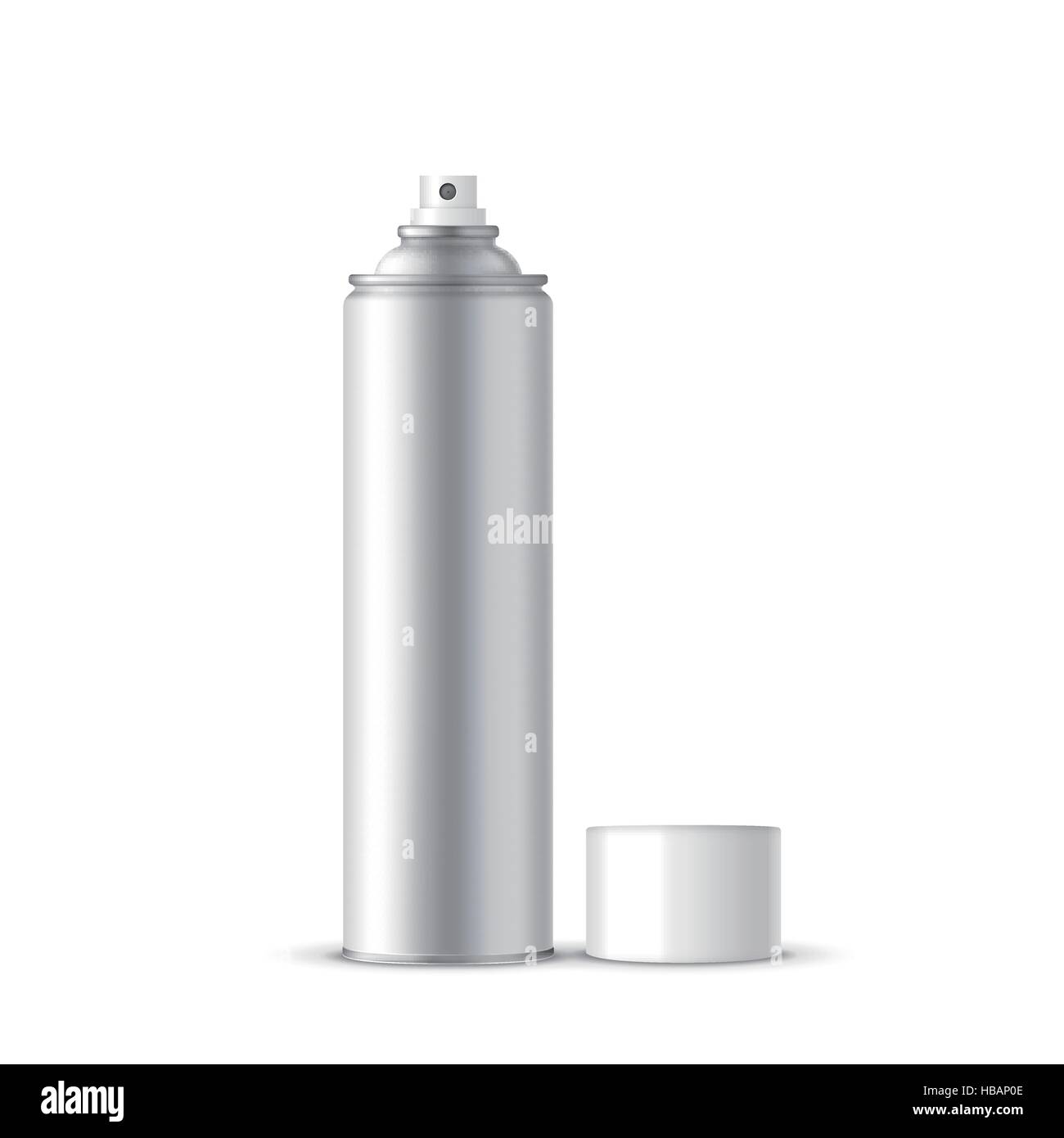 silver spray bottle with lid isolated on white background Stock Vector
