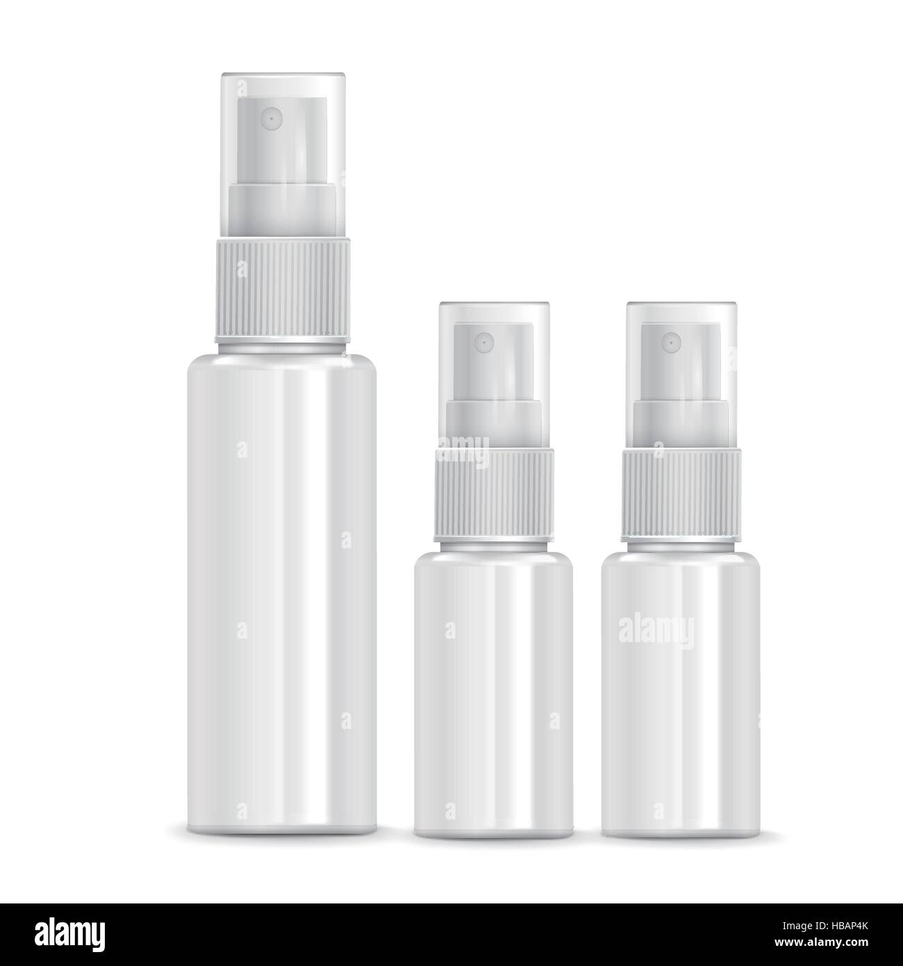 cosmetic spray bottles set isolated on white background Stock Vector