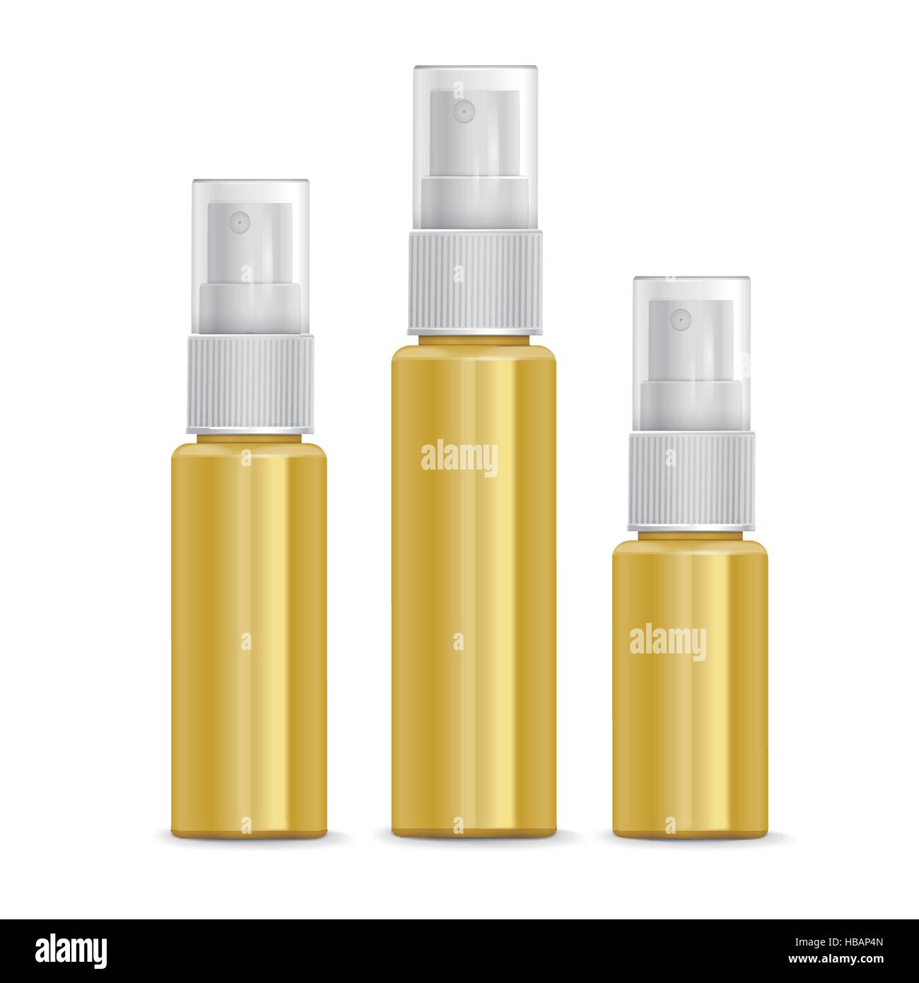 cosmetic spray bottles set isolated on white background Stock Vector