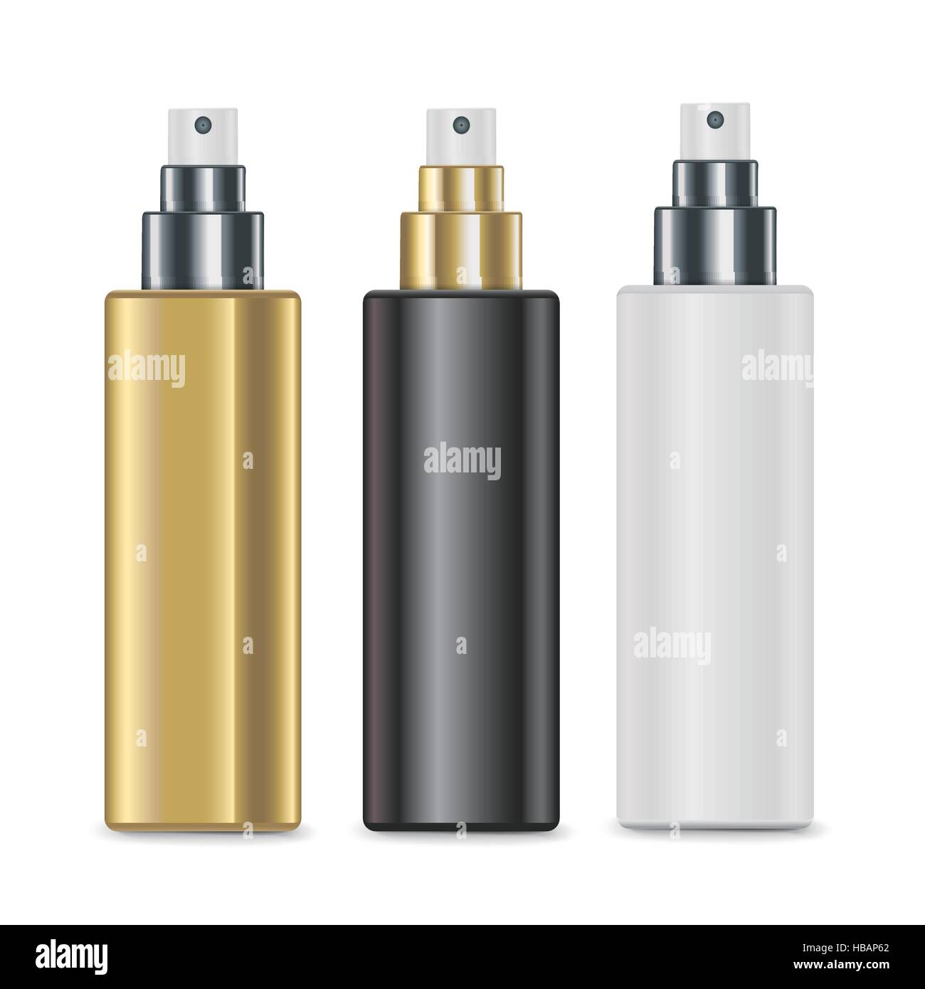 luxury cosmetic spray bottles set isolated on white background Stock ...