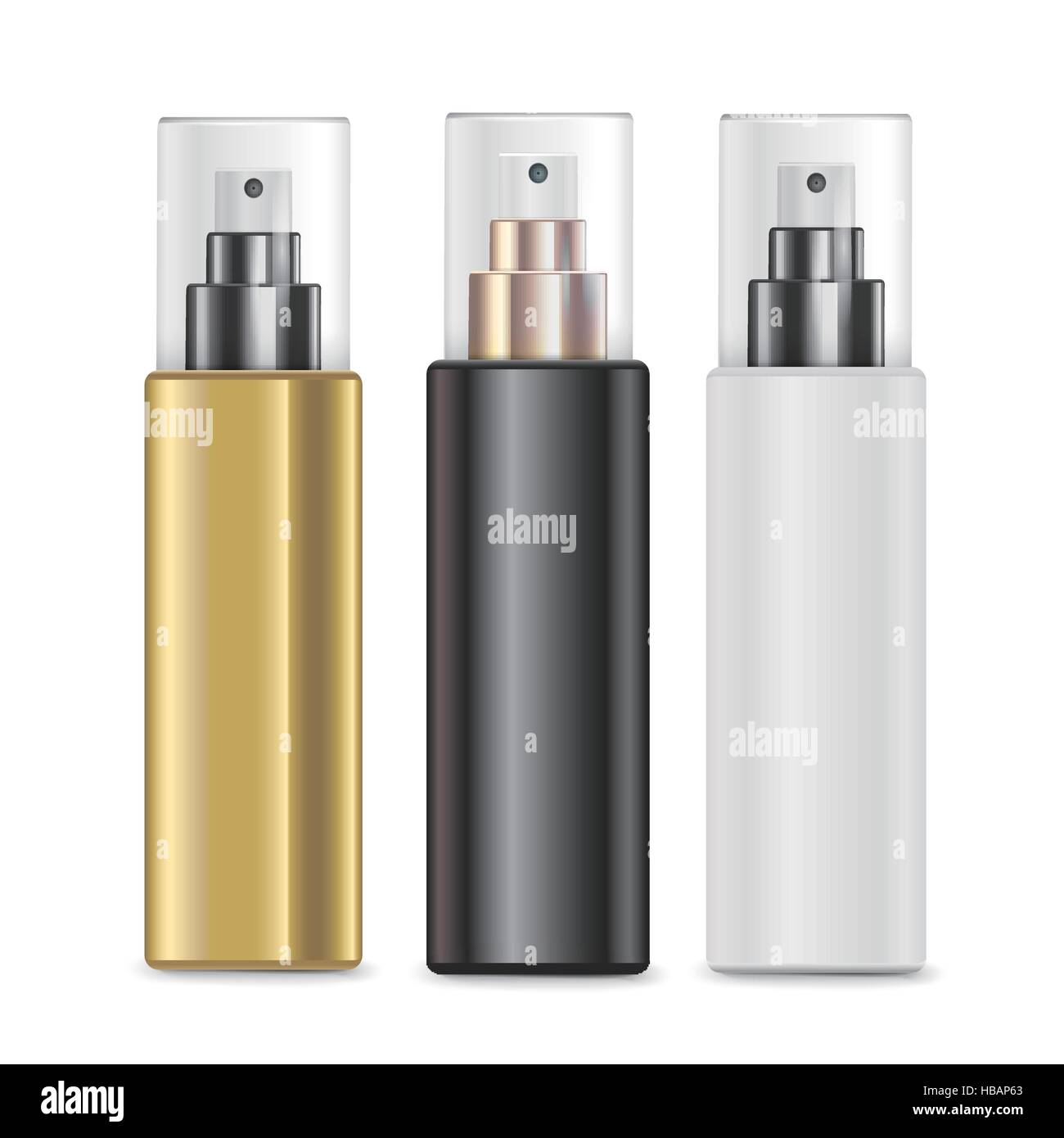 luxury cosmetic spray bottles set isolated on white background Stock ...