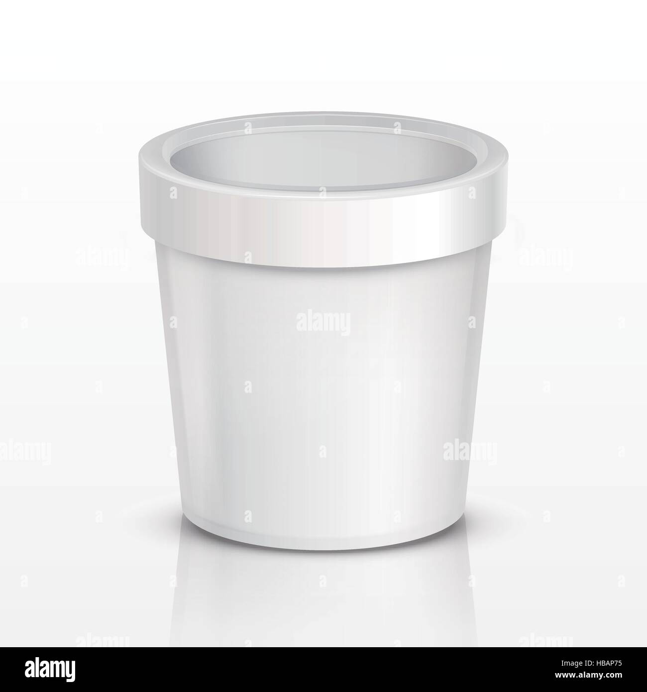 blank ice cream container isolated on white background Stock Vector