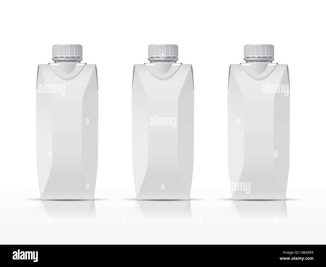 blank juice carton packs isolated on white background Stock Vector