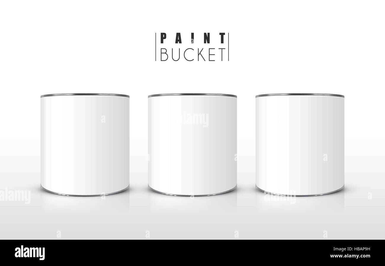 blank paint buckets set isolated on white background Stock Vector Image ...