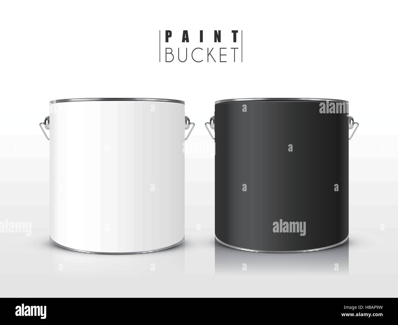 blank paint buckets set isolated on white background Stock Vector Image ...