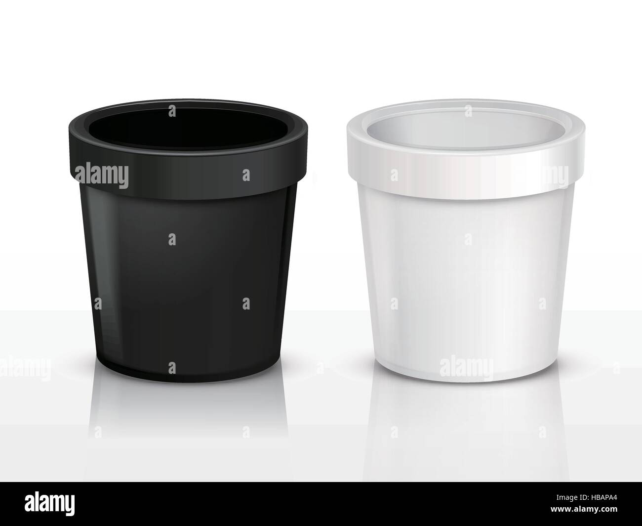 blank ice cream containers isolated on white background Stock Vector