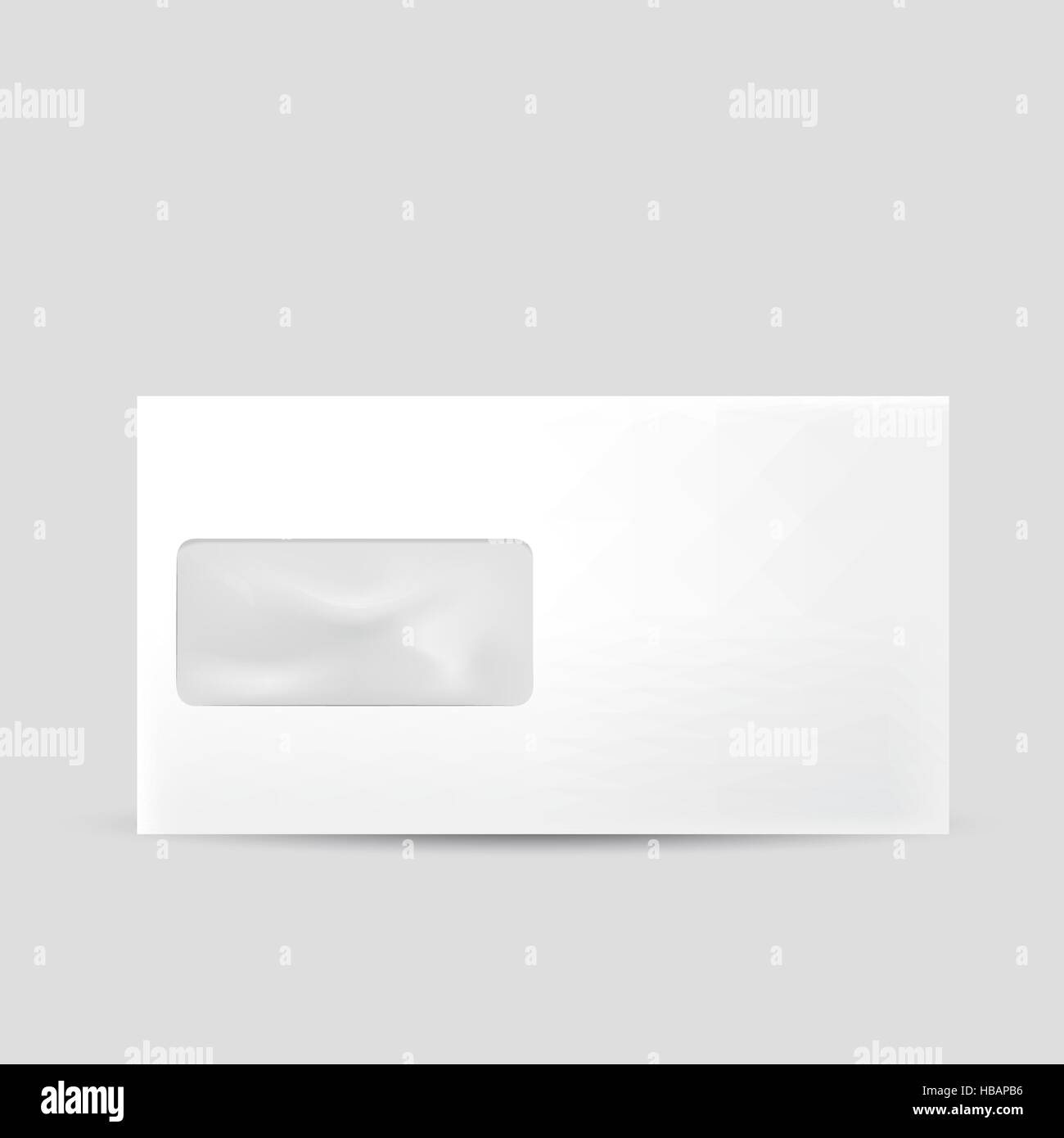 Blank envelope with window isolated on grey background stock vector